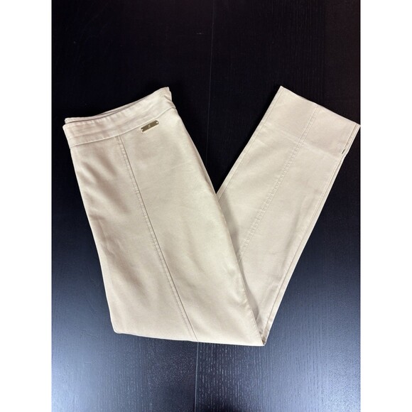 Tory Burch Callie Khaki Pants Tan Camel Size 8 Skinny Stretch Flat Front Pull On - Picture 1 of 12